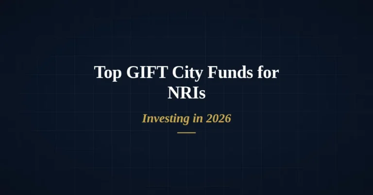 Comparison of top GIFT City funds for NRI investing in 2026, showing minimum investment and fees across 17 IFSCA-regulated AIFs