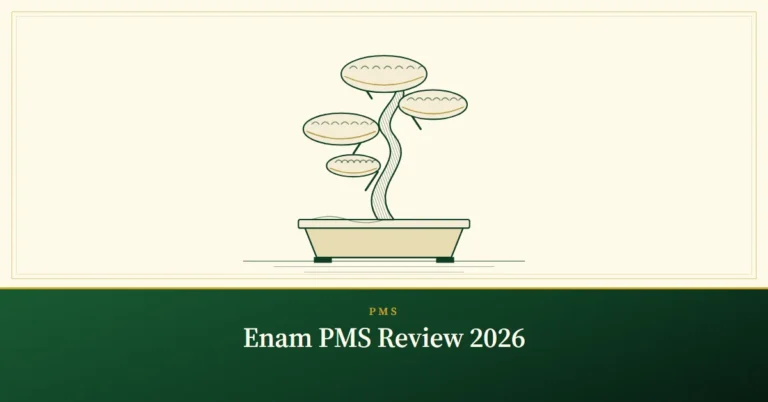 Enam PMS Review 2026 – engraved illustration: bonsai