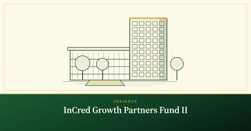 InCred Growth Partners Fund II – engraved illustration: modern office campus