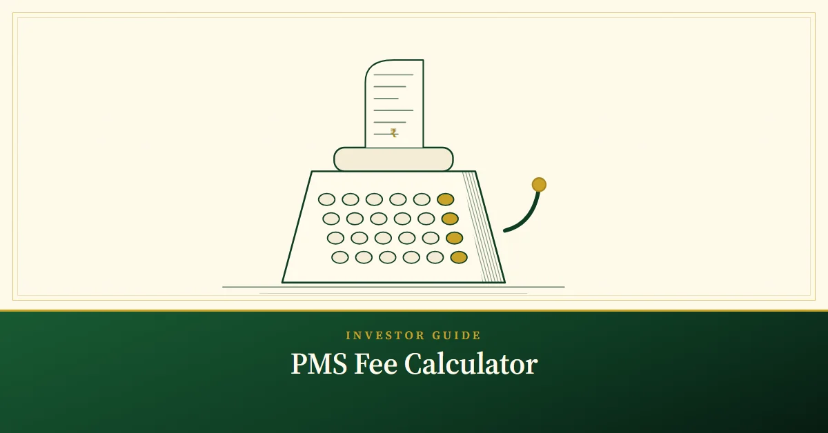 PMS Fee Calculator – engraved illustration: vintage adding machine