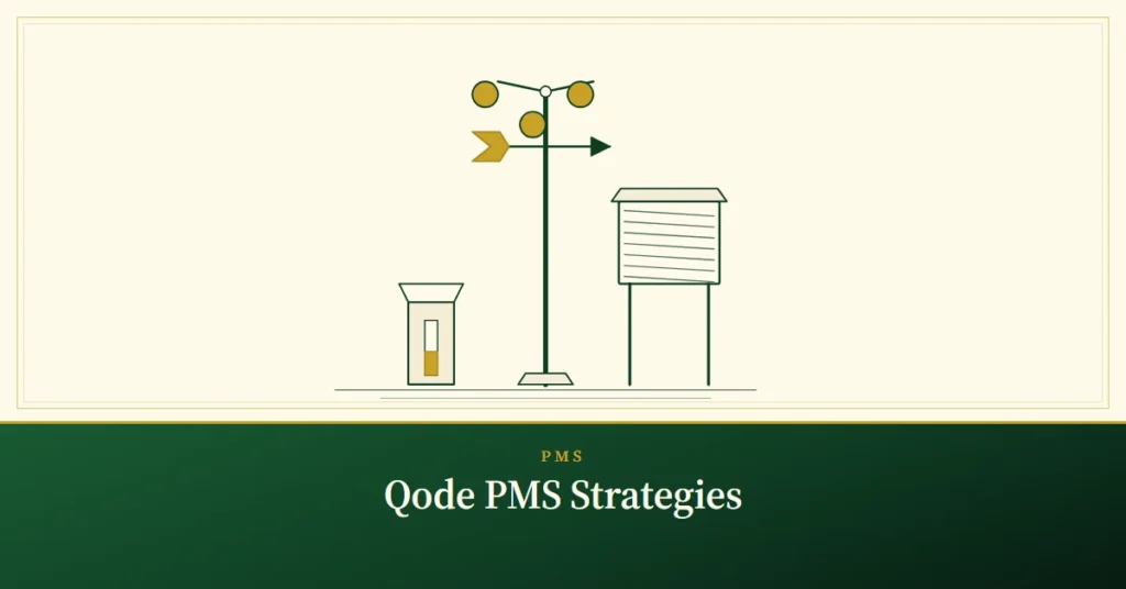 Qode PMS Strategies – engraved illustration: weather station